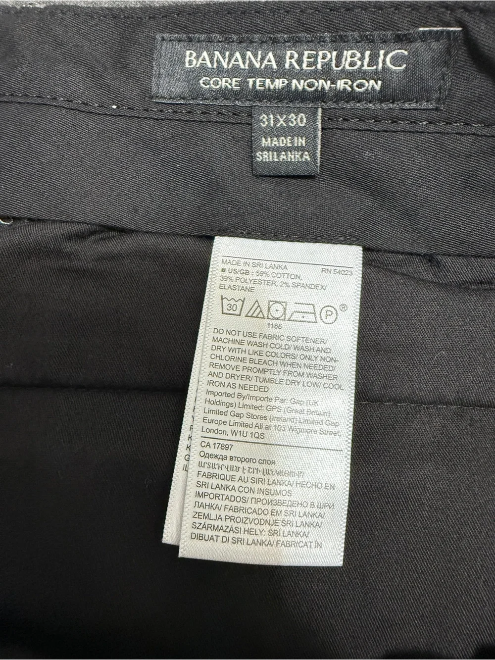 Banana Republic 31 x 30 Gray/Blue Core Temp Non-Iron Slim Fit Mens Dress Pants